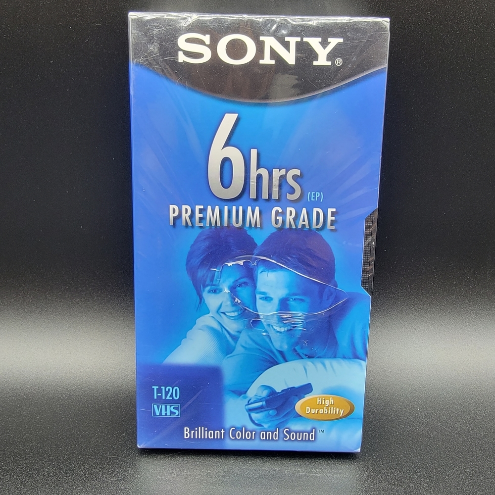 Sony Premium Grade T-120 6 Hrs VHS Blank Video Tape High Durability Sealed New